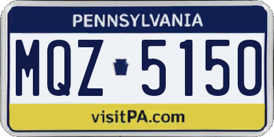 PA license plate MQZ5150