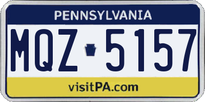 PA license plate MQZ5157