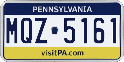 PA license plate MQZ5161