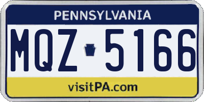 PA license plate MQZ5166