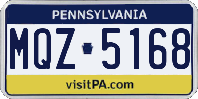 PA license plate MQZ5168