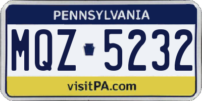 PA license plate MQZ5232