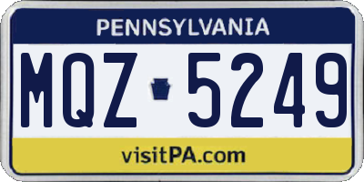 PA license plate MQZ5249