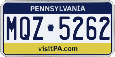 PA license plate MQZ5262