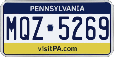 PA license plate MQZ5269