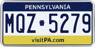 PA license plate MQZ5279