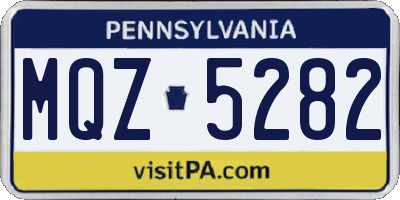 PA license plate MQZ5282