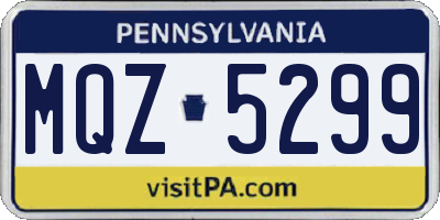PA license plate MQZ5299