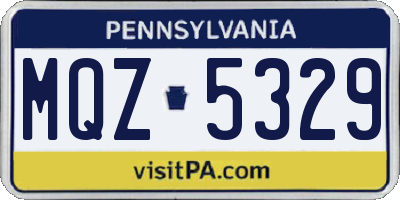 PA license plate MQZ5329