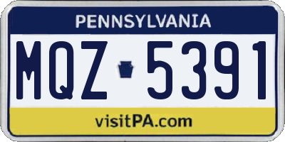 PA license plate MQZ5391