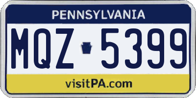 PA license plate MQZ5399
