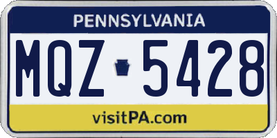 PA license plate MQZ5428