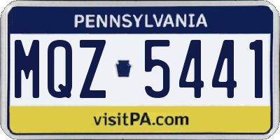 PA license plate MQZ5441
