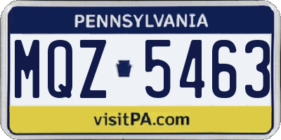 PA license plate MQZ5463