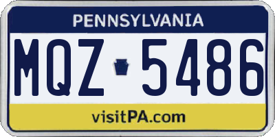 PA license plate MQZ5486