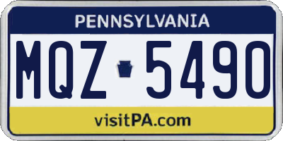 PA license plate MQZ5490