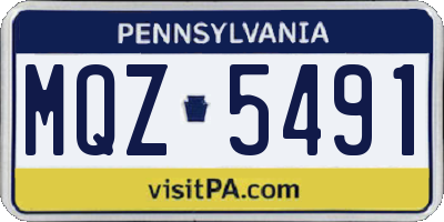 PA license plate MQZ5491