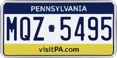 PA license plate MQZ5495