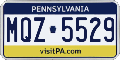 PA license plate MQZ5529