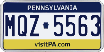 PA license plate MQZ5563