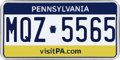 PA license plate MQZ5565
