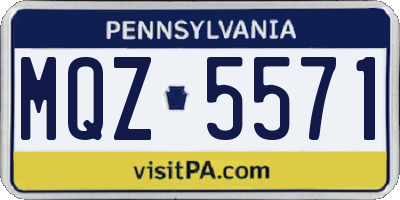 PA license plate MQZ5571