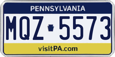 PA license plate MQZ5573