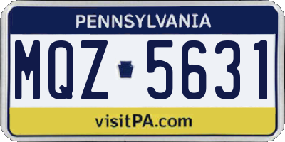 PA license plate MQZ5631