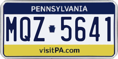 PA license plate MQZ5641