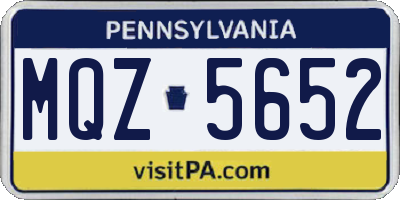PA license plate MQZ5652