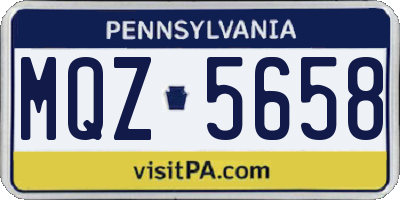 PA license plate MQZ5658