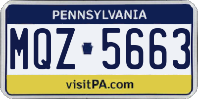 PA license plate MQZ5663