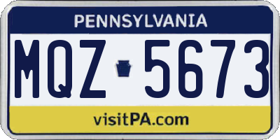 PA license plate MQZ5673