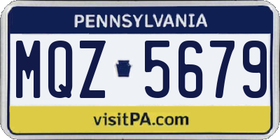 PA license plate MQZ5679