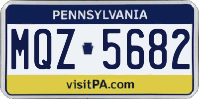 PA license plate MQZ5682