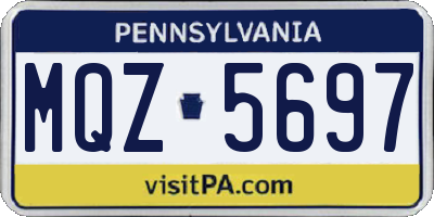 PA license plate MQZ5697