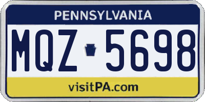PA license plate MQZ5698