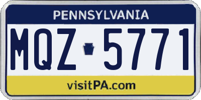 PA license plate MQZ5771