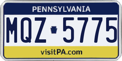 PA license plate MQZ5775