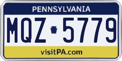 PA license plate MQZ5779