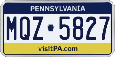 PA license plate MQZ5827