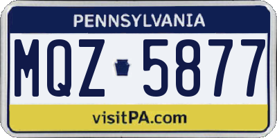 PA license plate MQZ5877