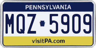 PA license plate MQZ5909