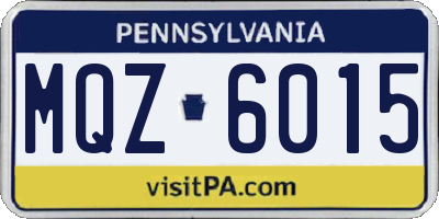 PA license plate MQZ6015