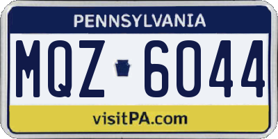 PA license plate MQZ6044