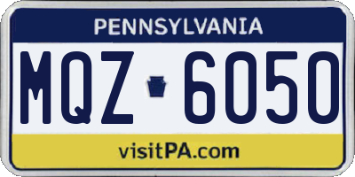 PA license plate MQZ6050