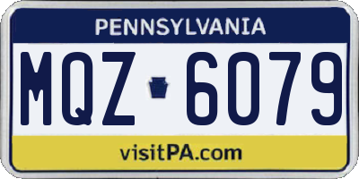 PA license plate MQZ6079