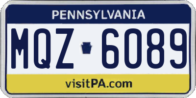 PA license plate MQZ6089