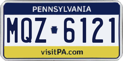 PA license plate MQZ6121