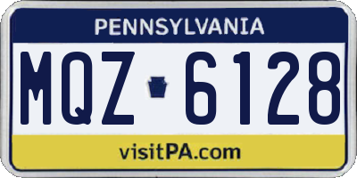 PA license plate MQZ6128